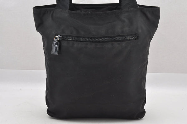 Authentic PRADA VELA Nylon Tessuto Leather Shoulder Tote Bag B5880F Black 9297I