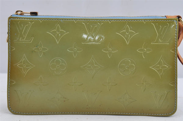 Authentic Louis Vuitton Vernis Lexington Hand Bag Pouch M91011 Light Green 9298J