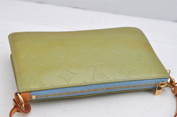 Authentic Louis Vuitton Vernis Lexington Hand Bag Pouch M91011 Light Green 9298J