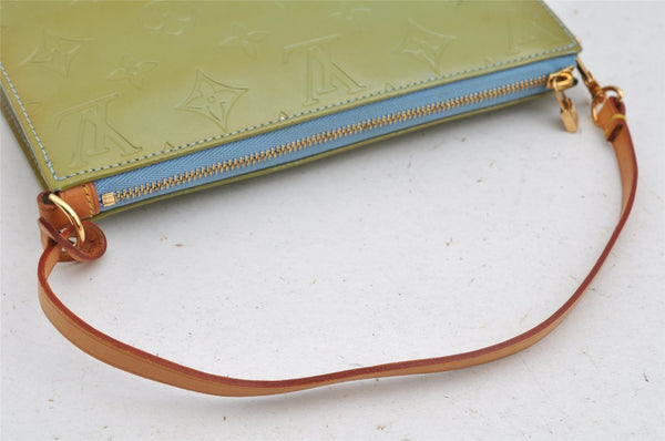 Authentic Louis Vuitton Vernis Lexington Hand Bag Pouch M91011 Light Green 9298J