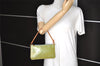 Authentic Louis Vuitton Vernis Lexington Hand Bag Pouch M91011 Light Green 9298J