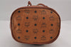 Authentic MCM Visetos Leather Vintage Shoulder Drawstring Bag Purse Brown 9299J