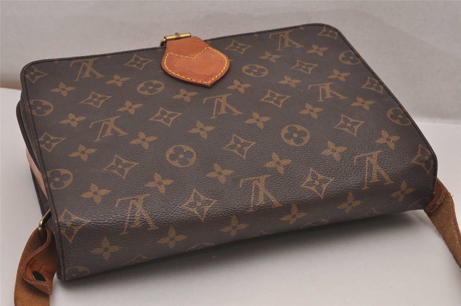 Authentic Louis Vuitton Monogram Cartouchiere GM M51252 Shoulder Cross Bag 9300I