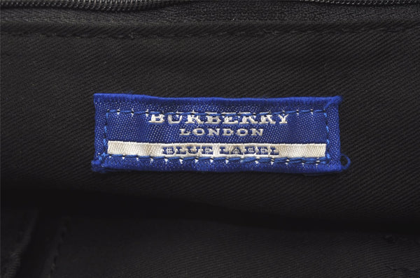 Authentic BURBERRY BLUE LABEL Vintage Check Tote Hand Bag Nylon Light Blue 9300J