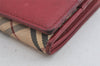 Authentic BURBERRY Nova Check Long Wallet Purse Nylon Leather Beige Red 9303J