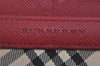 Authentic BURBERRY Nova Check Long Wallet Purse Nylon Leather Beige Red 9303J
