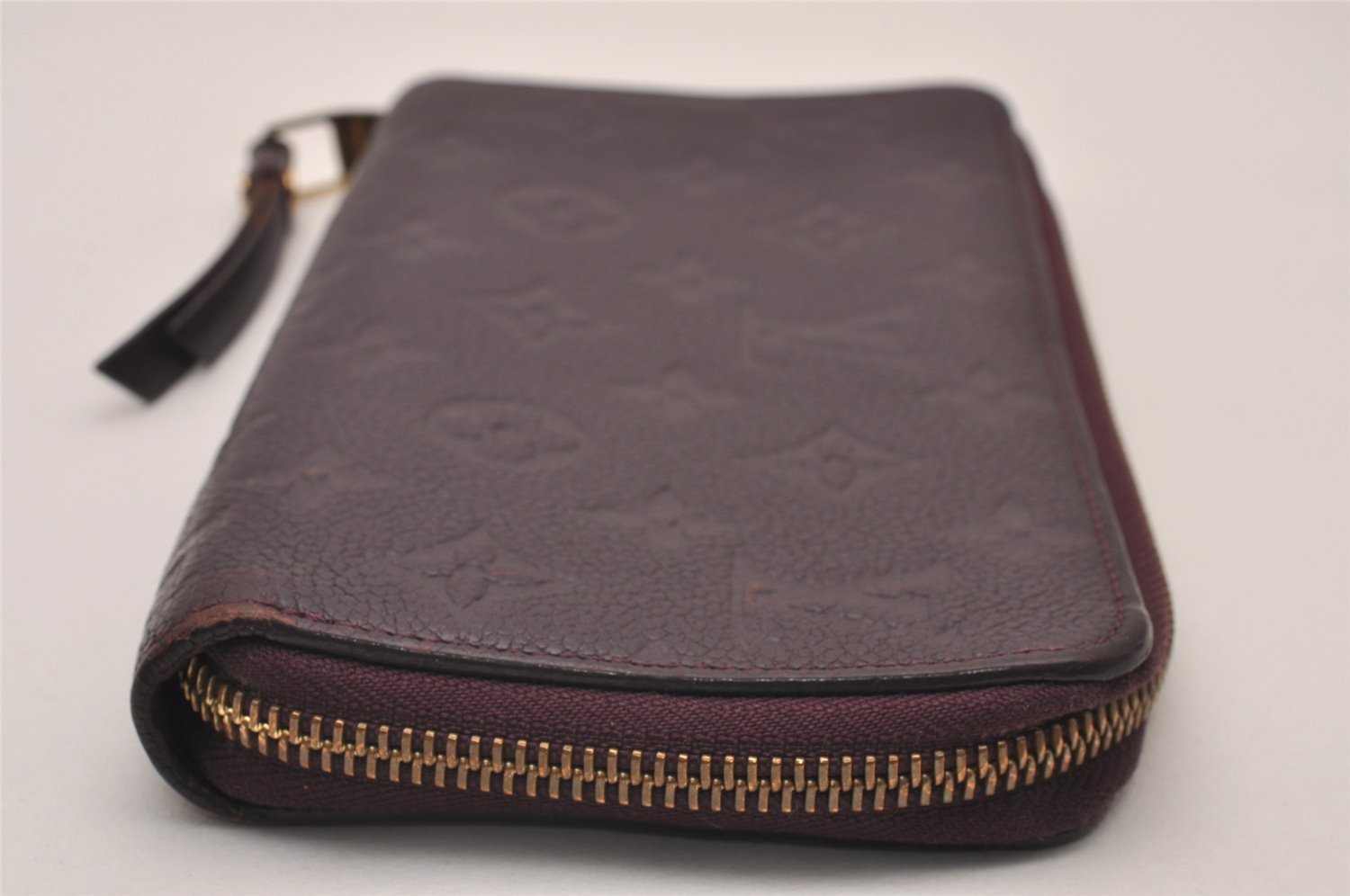 Auth Louis Vuitton Monogram Empreinte Portefeuille Secret Wallet Purple 9304I