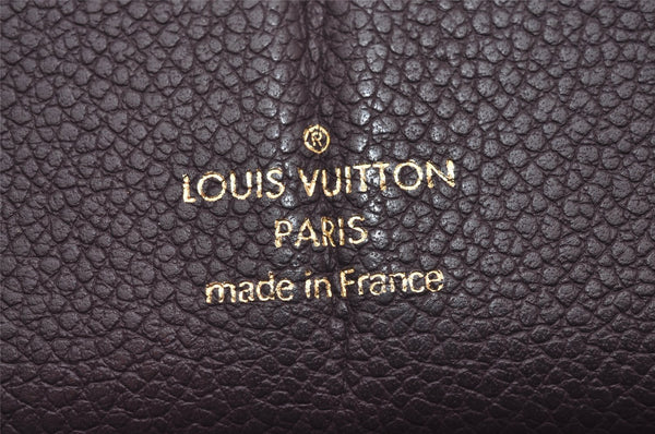 Auth Louis Vuitton Monogram Empreinte Portefeuille Secret Wallet Purple 9304I