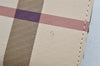 Authentic Burberrys Nova Check Trifold Long Wallet PVC Leather Beige Box 9304J