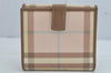Authentic BURBERRY Vintage Check Bifold Wallet Purse PVC Leather Pink 9305J