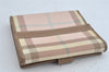 Authentic BURBERRY Vintage Check Bifold Wallet Purse PVC Leather Pink 9305J