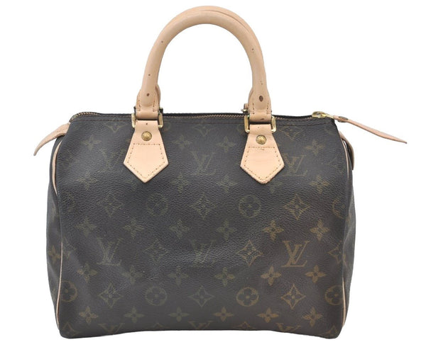 Authentic Louis Vuitton Monogram Speedy 25 Boston Hand Bag M41528 LV 9306H