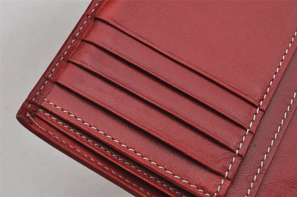 Authentic BURBERRY BLUE LABEL Check Bifold Wallet Purse Nylon Leather Red 9306J