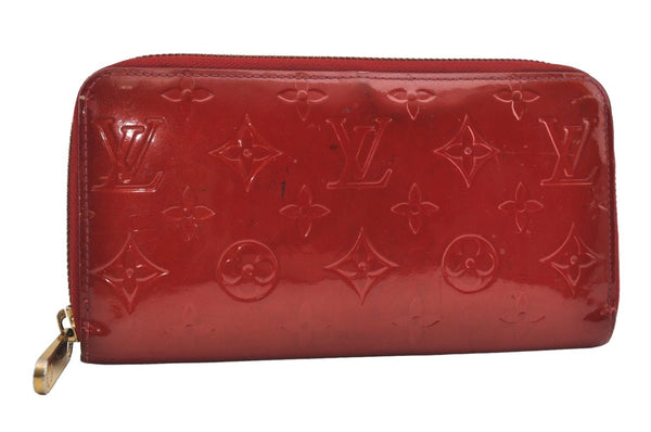 Authentic Louis Vuitton Vernis Zippy Wallet Long Purse Red M91981 LV 9307I