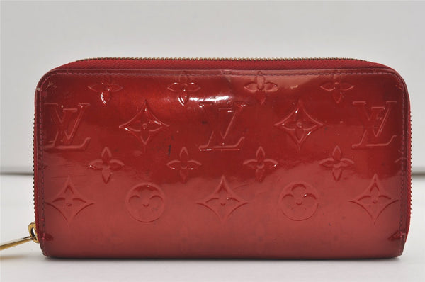 Authentic Louis Vuitton Vernis Zippy Wallet Long Purse Red M91981 LV 9307I