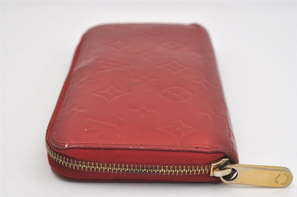 Authentic Louis Vuitton Vernis Zippy Wallet Long Purse Red M91981 LV 9307I