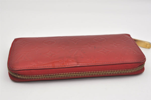 Authentic Louis Vuitton Vernis Zippy Wallet Long Purse Red M91981 LV 9307I