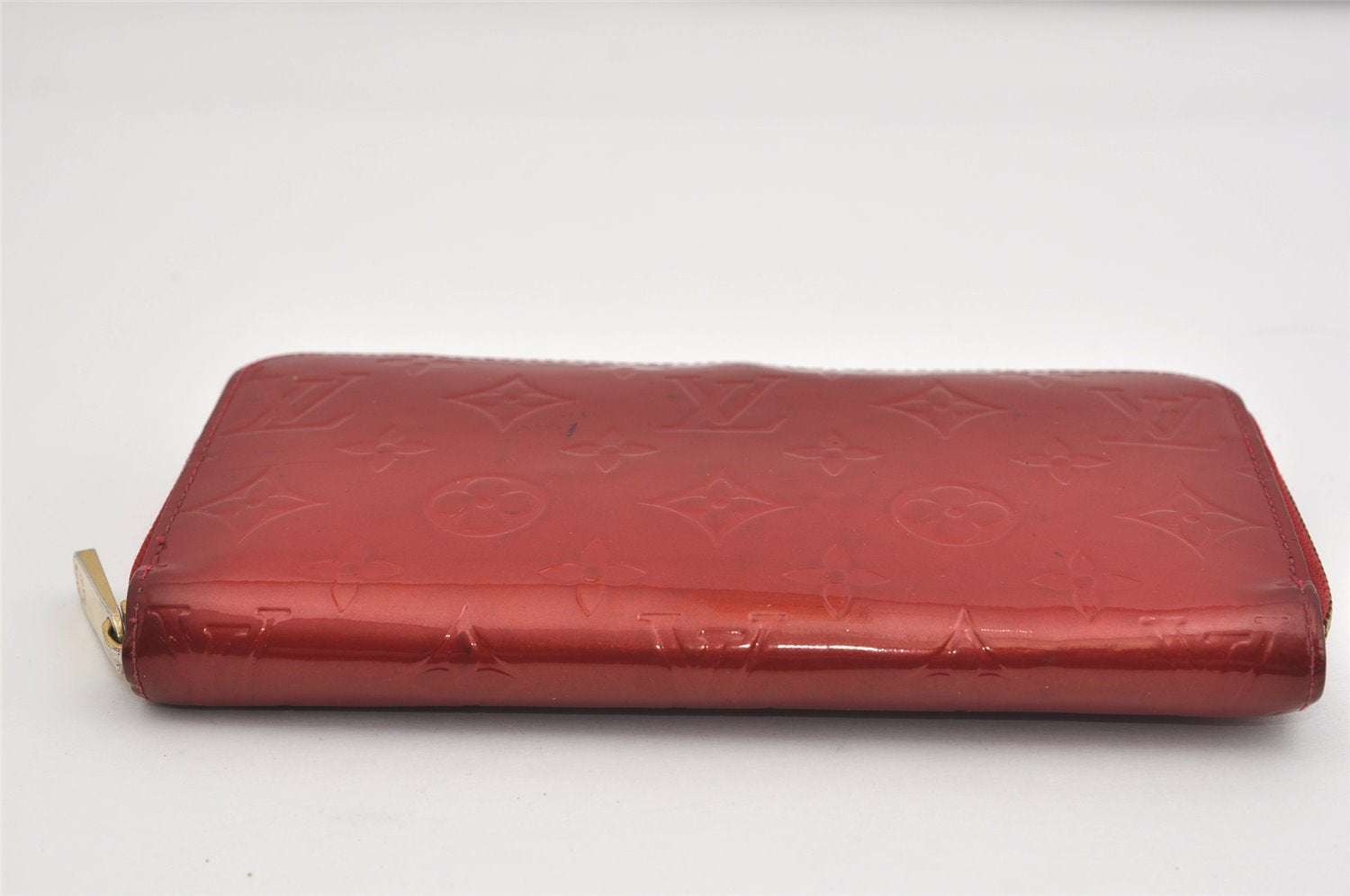 Authentic Louis Vuitton Vernis Zippy Wallet Long Purse Red M91981 LV 9307I