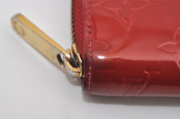 Authentic Louis Vuitton Vernis Zippy Wallet Long Purse Red M91981 LV 9307I