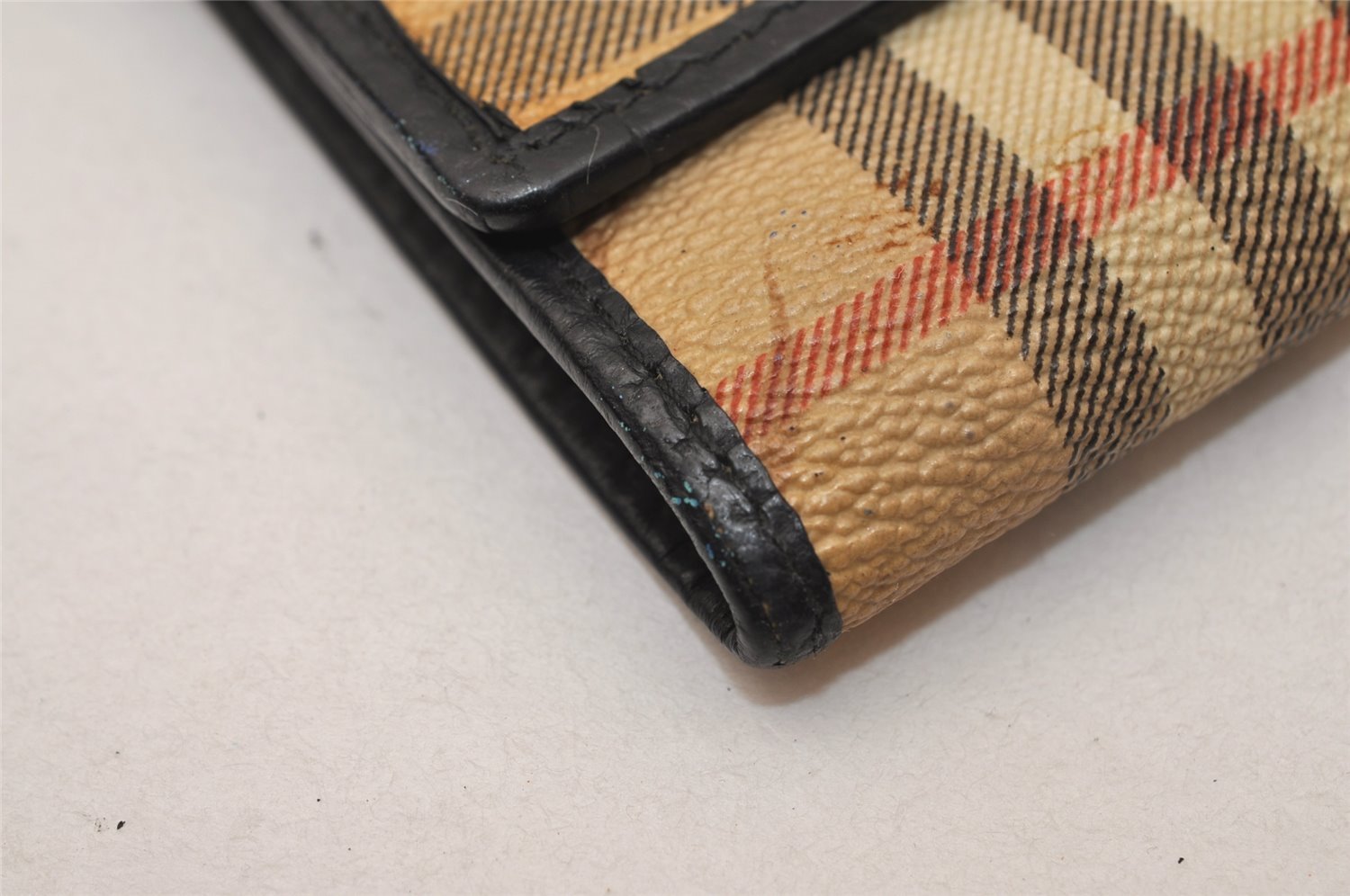 Authentic Burberrys Nova Bifold Long Wallet Canvas PVC Leather 3Set Beige  9308J