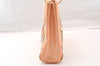 Authentic CHANEL Vinyl Enamel Triple Coco CC Logo Shoulder Tote Bag Beige 9309I