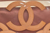 Authentic CHANEL Vinyl Enamel Triple Coco CC Logo Shoulder Tote Bag Beige 9309I