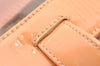 Authentic CHANEL Vinyl Enamel Triple Coco CC Logo Shoulder Tote Bag Beige 9309I
