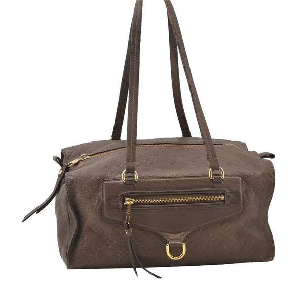 Auth Louis Vuitton Monogram Empreinte Anspire Shoulder Bag Brown M93414 LV 9312I