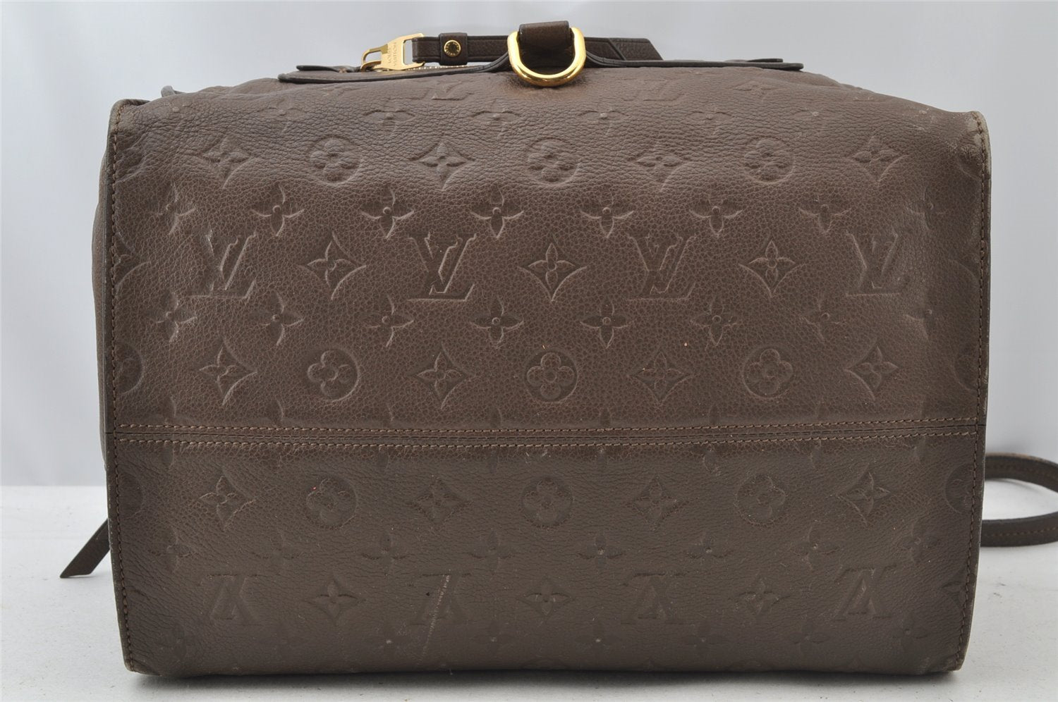 Auth Louis Vuitton Monogram Empreinte Anspire Shoulder Bag Brown M93414 LV 9312I