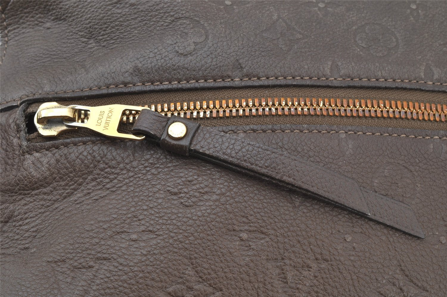 Auth Louis Vuitton Monogram Empreinte Anspire Shoulder Bag Brown M93414 LV 9312I