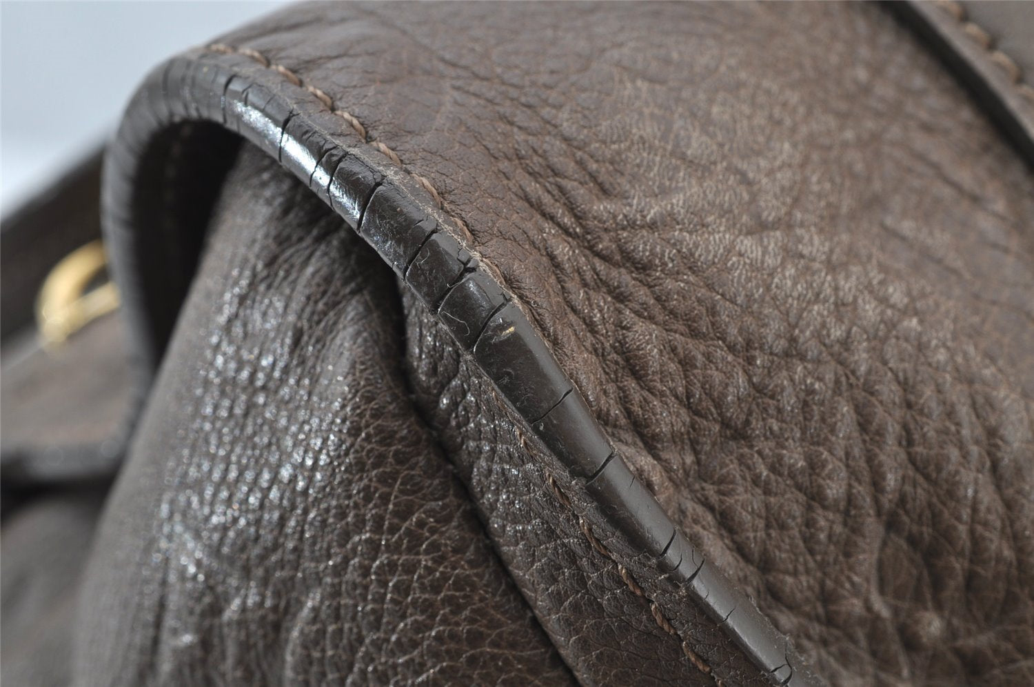 Auth Louis Vuitton Monogram Empreinte Anspire Shoulder Bag Brown M93414 LV 9312I