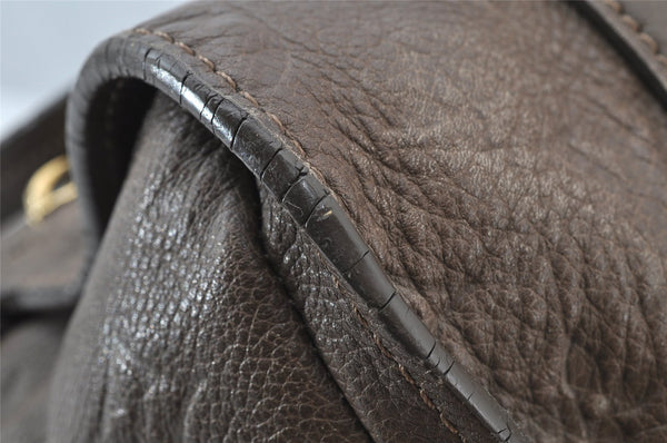 Auth Louis Vuitton Monogram Empreinte Anspire Shoulder Bag Brown M93414 LV 9312I