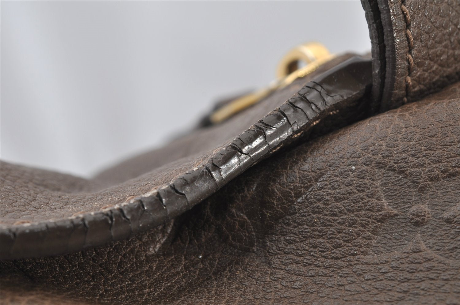 Auth Louis Vuitton Monogram Empreinte Anspire Shoulder Bag Brown M93414 LV 9312I