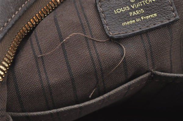 Auth Louis Vuitton Monogram Empreinte Anspire Shoulder Bag Brown M93414 LV 9312I