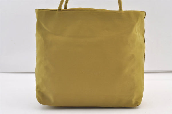 Authentic PRADA Vintage Nylon Tessuto Shoulder Tote Bag Purse Yellow 9312J