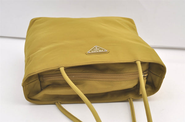 Authentic PRADA Vintage Nylon Tessuto Shoulder Tote Bag Purse Yellow 9312J