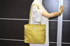 Authentic PRADA Vintage Nylon Tessuto Shoulder Tote Bag Purse Yellow 9312J