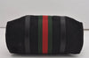 Authentic GUCCI Web Sherry Line Hand Boston Bag GG Canvas Leather Black 9315I