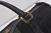 Authentic GUCCI Web Sherry Line Hand Boston Bag GG Canvas Leather Black 9315I