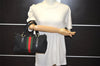 Authentic GUCCI Web Sherry Line Hand Boston Bag GG Canvas Leather Black 9315I