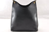 Authentic GUCCI Vintage Bamboo Shoulder Bag Purse Leather Black 9316I