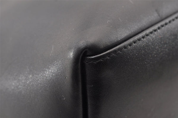 Authentic GUCCI Vintage Bamboo Shoulder Bag Purse Leather Black 9316I