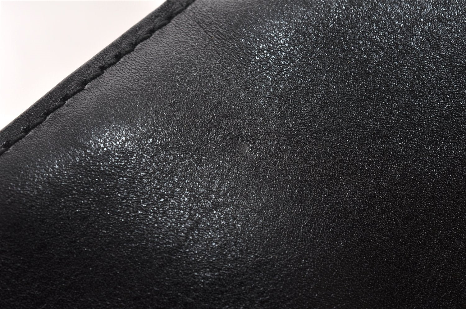 Authentic GUCCI Vintage Bamboo Shoulder Bag Purse Leather Black 9316I