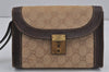 Authentic GUCCI Clutch Hand Bag Purse GG Canvas Leather Beige 9316J