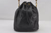 Authentic GUCCI Bamboo 2Way Shoulder Drawstring Bag Leather Black Junk 9319I