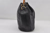 Authentic GUCCI Bamboo 2Way Shoulder Drawstring Bag Leather Black Junk 9319I