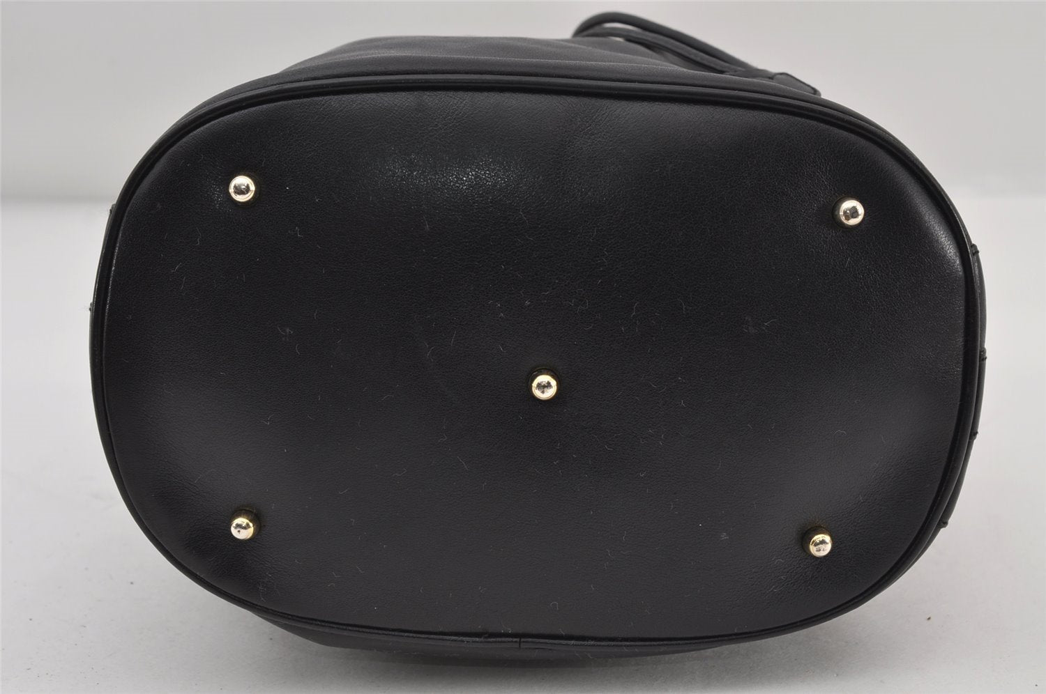 Authentic GUCCI Bamboo 2Way Shoulder Drawstring Bag Leather Black Junk 9319I