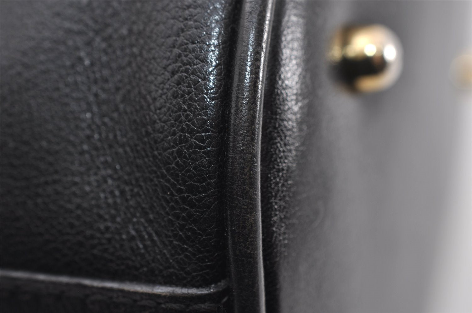 Authentic GUCCI Bamboo 2Way Shoulder Drawstring Bag Leather Black Junk 9319I