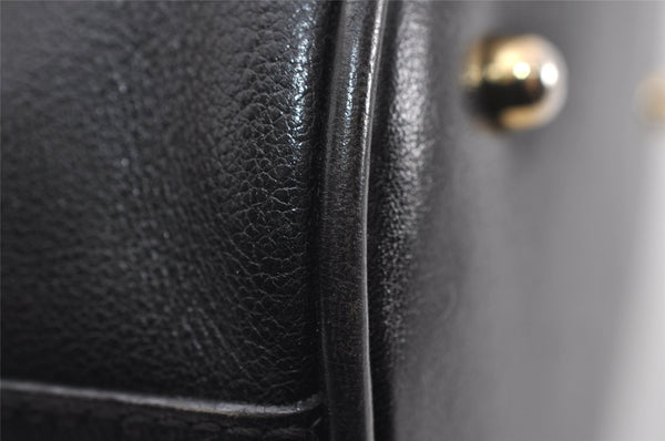 Authentic GUCCI Bamboo 2Way Shoulder Drawstring Bag Leather Black Junk 9319I