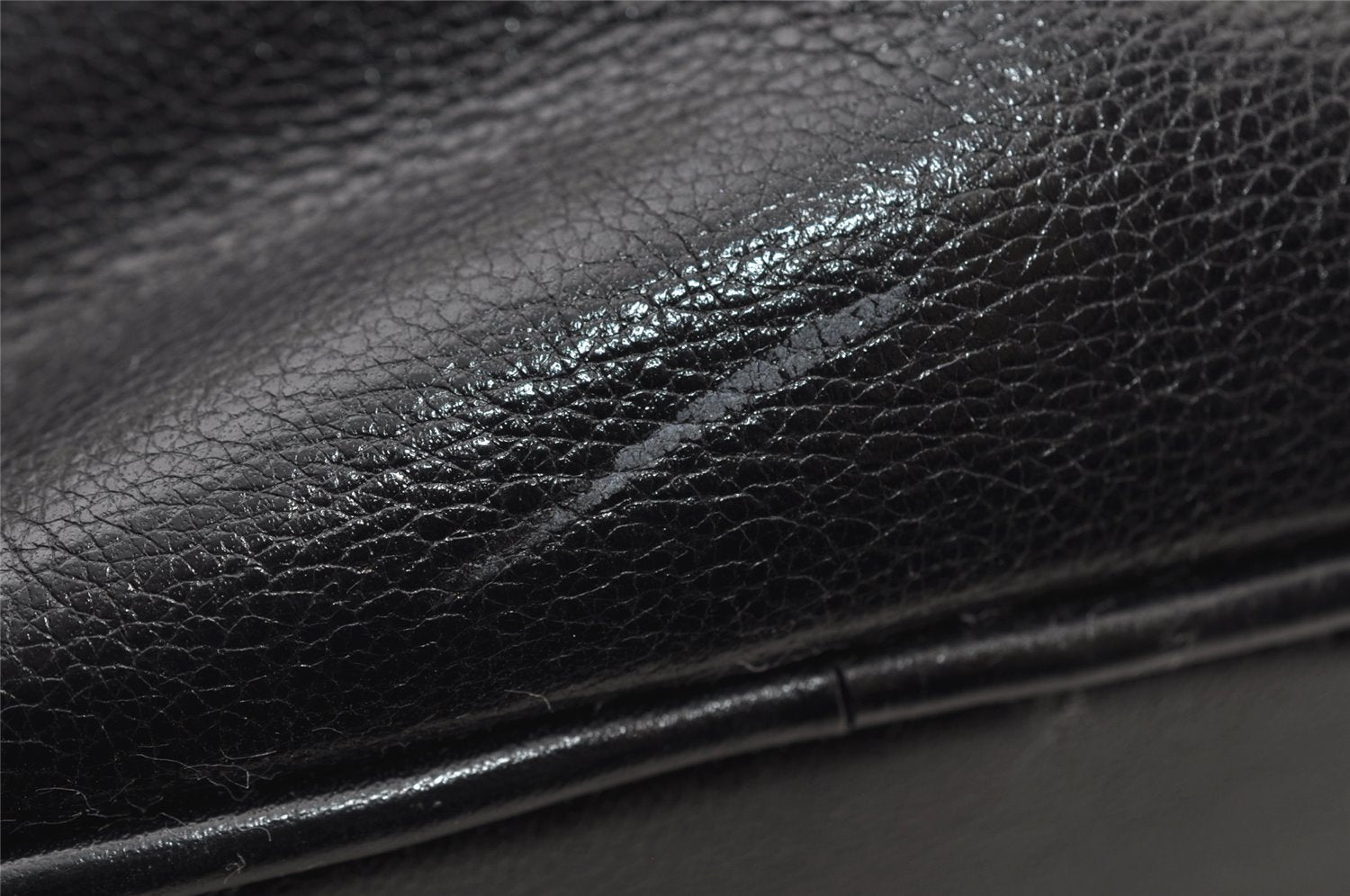 Authentic GUCCI Bamboo 2Way Shoulder Drawstring Bag Leather Black Junk 9319I